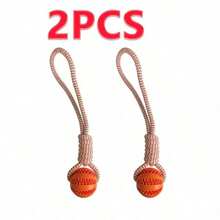 1pc Dog Braided Rope Knot Toys Ball With Handle, Chew Durable Toy Ball For Chew Training Pull Throw Toy Tug Of War Toy Dogs Fetch Toy - Multicolor - View 12