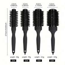 1 paquet Peigne rond ionique professionnel, cylindre métallique antistatique, poils en nylon, manche avec brosse à dents, sectionne les cheveux - convient pour les cheveux secs, coiffés, bouclés et lisses, convient à tous les types et volumes de cheveux, réduit les frisottis et l'huile, noir, 4 tailles, convient à toute la famille, peigne à cheveux, outil de coiffage, essentiel pour la coiffure, les salons de beauté, la rentrée scolaire, les voyages et les vacances. - Multicolore - Voir 12