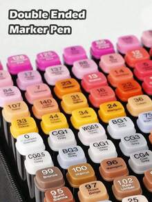 Dual-Head Colored Marker Set Sketch Markers 168 Colors Long-Lasting Fade-Resistant Suitable For Art, Drawing, Calligraphy, Journaling, Planners, Comic Design, Home, Studio, Office, Creative Tools, Art Supplies, Creative Painting Set - Sets - View 6