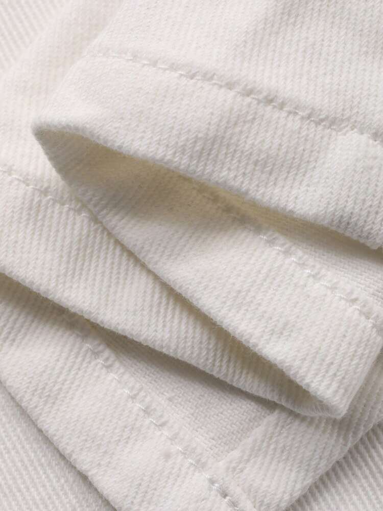 Women's Casual Solid White Straight Denim Skirt, Spring/Summer