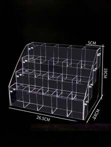 1PC Large Capacity Slanted Design Desktop Multifunctional Storage Clear Acrylic Pen Display Stand For Office School Home Desk Organization Pen Organizer Pencil Holder - Transparent - View 6