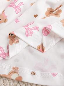 Souflis Souflis 3件套法式女童可爱小熊碎花印花短袖连衣裙，夏季 - 彩色 - 查看 10