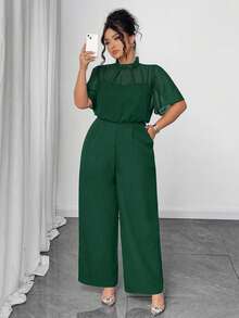 Mono de verano elegante para vacaciones y uso diario para mujeres de talla - Verde militar - Ver 6