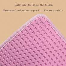 1 pieza Alfombrilla de arena para gatos de EVA de doble capa, lavable e impermeable, con entrada abierta en la parte superior para uso en interiores del hogar - Rosa - Ver 9