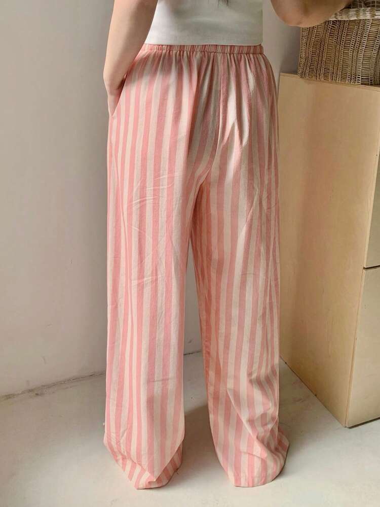 Dazy Plus Plus Size Striped Casual Pajama Bottoms