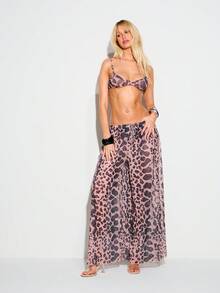 KIZN Women's Python Print Mesh Bralette Crop Top With Adjustable Straps Summer Festival Sexy See Through Party Top - Multicolor - View 5