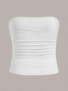 SHEIN CURVE+ 大码女装三件套抹胸上衣基础套装 - 彩色 - 查看 4