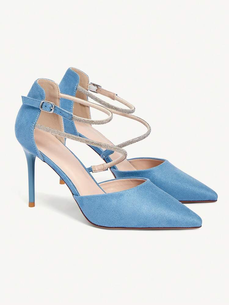 CUCCOO CHICEST Women's Fashionable Elegant Crystal Decorated Pointed Toe Pumps