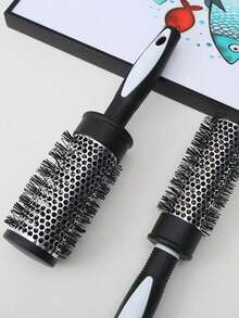 3pcs Black And White Roller Comb - Dense Tooth Comb Pointed Tail Comb Hair Clip, Used For Easy And Smooth Curly And Straight Hair Styling - Plastic Bristle Normal Hairstyle Roller Comb, With ABS Plastic Handle, Portable Professional Styling Tool - Multicolor - View 2