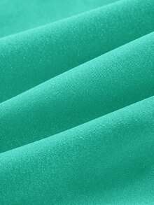 Swim Oasis Traje de baño de una pieza con panel de malla fruncida de unicolor y falda pareo - verde menta - Ver 8