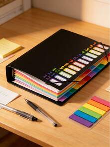 1pc /2pcs Folder Rainbow A4 Data Organiser,File Folder Organiser - File Folder Organizer,Large Capacity Korean Simple Office Stationery - Multicolor - View 5