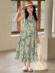 Dazy Kids Đầm hoa nhí không tay cho bé gái tuổi teen, mùa hè - Nhiều màu - Xem 3