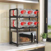 1 PC Microwave Shelf: Kitchen Oven Storage Rack, Reinforced Microwave Spice Rack, Multi-Tiered Household Kitchen Storage Cabinet & Kitchen Shelving Unit - Multicolor - View 4