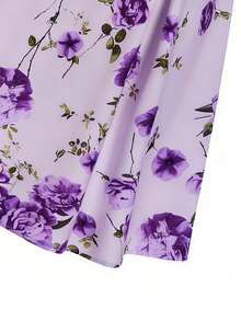 Rometta 大码女式彩色渐变印花褶皱A字休闲半身裙 - 彩色 - 查看 3