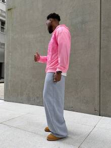 Heavens Edit Manfinity Streetrush Men Dark Street Style INS High Street Zip-Up Hoodie. Street Style, Y2k, Fall - Pink - View 4