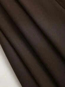 Easura Plus Size Elegant High-End Fashion Commuter Draping Metal Buckle Decor A-Line Skirt - Coffee Brown - View 6