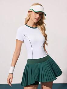 CourtClass Women's Short Sleeve Fitted Tennis Top - White - View 4