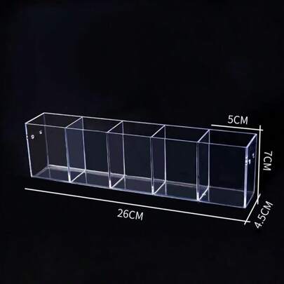 1PC Large Capacity Slanted Design Desktop Multifunctional Storage Clear Acrylic Pen Display Stand For Office School Home Desk Organization Pen Organizer Pencil Holder