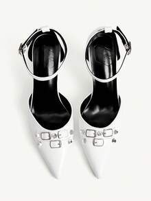 CUCCOO CHICEST 9cm High Heel Women's Pumps, European And American Fashion Spring Shoes Wedding Shoes Bride Shoes - White - View 2