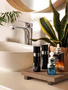 Wooden Base Riser, Cosmetic Storage Rack, Farmhouse-Style Soap Dish For Bathroom, Kitchen Countertop Decoration For Cosmetics, Bottles, Plants, Jewelry, Candles, And Guest Display. Bathroom Accessories - Multicolor - View 10