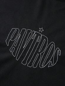 PAVTROS Bộ áo thun nam thêu họa tiết theo phong cách tối giản. - màu đen - Xem 7