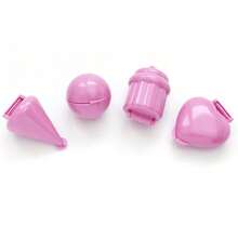 4 pièces Moule à cake pop, forme cœur/ronde/plate/cupcake, outil de cuisson en plastique DIY, antiadhésif, pour cake pops, sucettes, mini-gâteaux, accessoires de cuisson pour anniversaire, mariage, baby shower, fête de Noël - Multicolore - Voir 4