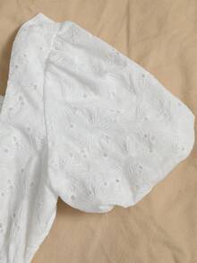 SHEIN Franclia 女士法式浪漫深V领修身A字露背全衬里短裙 - 白色 - 查看 6