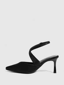 CUCCOO SZL Sepatu Wanita Modis dengan Hak Stiletto Lancip, Cocok untuk Beraktivitas Sehari-hari, Kencan, Pesta, dan Acara Lainnya. - Hitam 17 - View 4