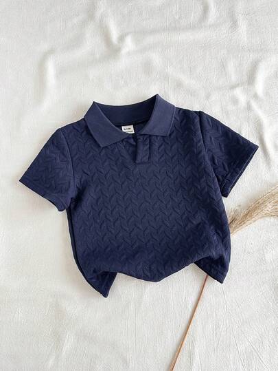 SHEIN Vintaside Kids Baby Boy Casual Comfortable Versatile All-Match Sweatshirt, Fashionable Textured Special Fabric Top