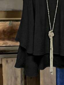 Linhara Áo hai dây và áo khoác gile dệt kim gợi cảm, thoải mái, dành cho kỳ nghỉ hè, cỡ lớn. - màu đen - Xem 4