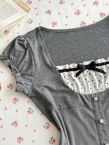 Glimmora Gentle Style 2 In 1 Cap Sleeve Top For Women - Multicolor - View 4