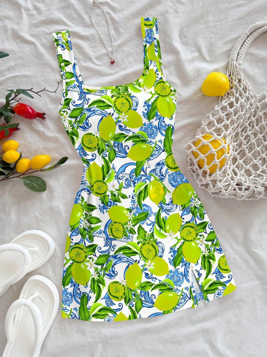 Soleia U-Neck Backless Mini Dress For Women, Suitable For Summer,Summer Dress,Vacation Dress,Summer Dresses For Women - Multicolor - View 1