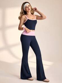 Bộ đồ thể thao nữ 2 mảnh, gồm áo hai dây và quần. - Nhiều màu - Xem 4