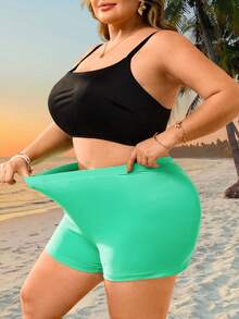 SHEIN CURVE+ 曲线款 US22 码音乐节、海滨度假、波西米亚风女士极简休闲T恤+背心+短裤套装，适合夏季海滩度假日常穿着，三件套，曲线款，Hoho 女士度假沙滩装/沙滩装/沙滩装/沙滩装/沙滩装/沙滩必备/毕业/茶会礼服/乡村/海滩度假装/沙滩装/沙滩装/沙滩装 - 彩色 - 查看 4
