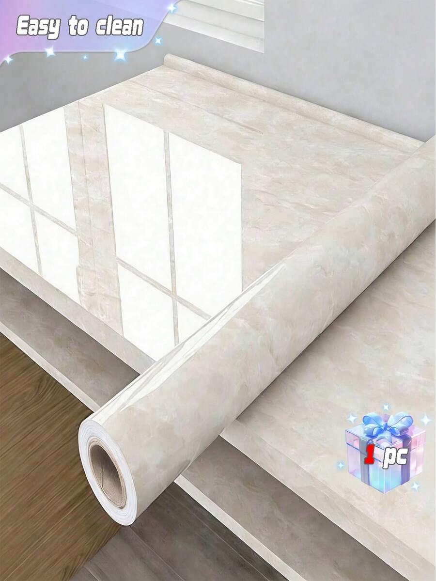 1 Stück Marmor Vinyl wasserfeste Tapete für Badezimmer, Tisch, Küchentür, Schrank, Arbeitsplatte, selbstklebender Aufkleber für Möbeldekoration, PVC