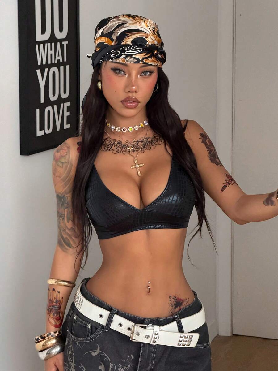 Coolane 女士纯色休闲百搭约会外出吊带背心 - 黑色 - 查看 1
