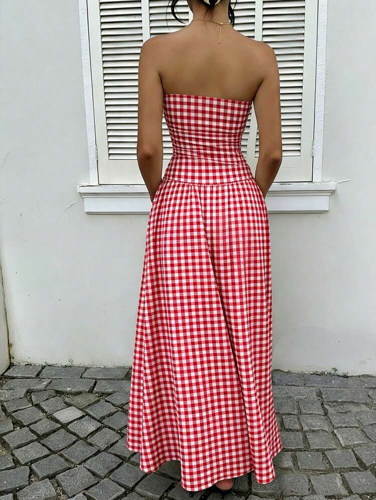 red gingham dress amazon I'm Yours Red Gingham Mini Dress - US 8