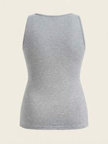 EMERY ROSE 3pcs Plus Size Women's Solid Color Thick Strap Camisole, Suitable For Summer - Multicolor - View 5