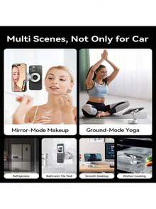 2026 New Adjustable & Foldable Large Suction Cup Magnetic Car Phone Holder, N52 Strong Magnet, 360° Rotation, Dashboard Vacuum Suction Cup Installation, Suitable For Bathroom Tiles, Glass Surfaces, ABS Material, Round, Fashionable Design | Father's Day/Valentine's Day (Note: Only Supports Installation On Smooth Surfaces) - Multicolor - View 9