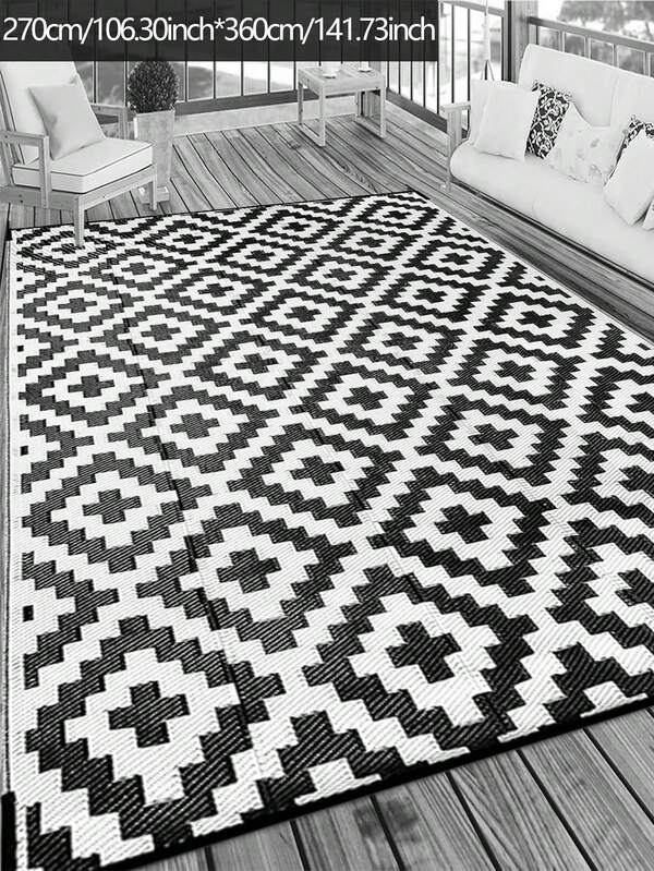 Estera de picnic plegable de material tejido de PP, resistente al agua, ligera y portátil, esencial para jardín, camping, fiesta, playa y uso al aire libre, fácil de limpiar y de almacenar de forma compacta