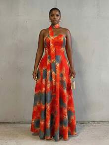 BamGlimmer 春季情人节新年假期新款独特设计无肩带轻盈多色女式连衣裙，时尚度假装，适合旅行、度假、派对和聚会，充满激情的浪漫假期、派对和聚会。 - 橘色 - 查看 1