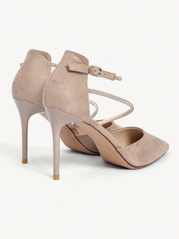 CUCCOO CHICEST Women's Fashionable Elegant Crystal Decorated Pointed Toe Pumps Summer Shoes Wedding Shoes Bride Shoes