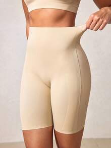 Veilyse Shorts De Shapewear Taille Haute Pour Femme De Couleur Unie - Nude - Voir 9