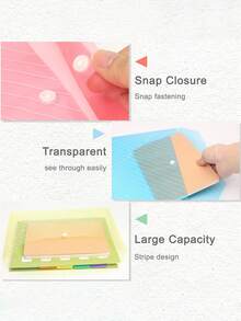 5/10pcs A4 Clear PP Document Bags, Waterproof Plastic File Folders Envelopes For Office School Supplies - Document Bag - View 9