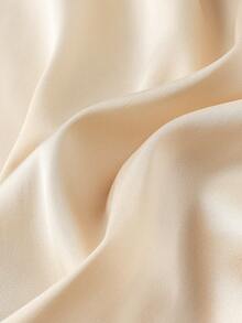 EMERY ROSE Women's Elegant Off-Shoulder Ruffle Trim Fitted Formal Blouse, Champagne Color, Suitable For Commute, Business, Date, Party Etc. Spring/Summer, Shirt Style, Pleated Detail, Sleeveless Blouse Satin Cowl Neck Top Silky Tops For Women Drape Tops Tops For Women Elegant Classy - Champagne - View 8