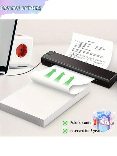 100 Sheets Thermal Printer Paper 8.27 X 11.7 Inch, US Letter Size Thermal Paper, Compatible With M08F/A40 PeriPage Thermal Portable Printer, Continual Feeding Folded Printing Paper