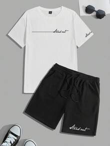 Manfinity RSRT Men's Casual Loose Fit Round Neck Short Sleeve T-Shirt Set, Summer - Multicolor - View 2