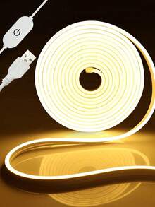1م/2م/3م/4م/5م إضاءة حبل نيون LED قابلة للتغيير في اللون والتعتيم بلمس حساس، إضاءة خلفية مرنة للديكور ومرآة المكياج والحمام - أصفر - مشاهدة 7