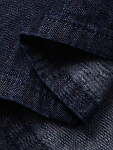 FRIFUL Women's Vacation Asymmetrical Shoulder Ruched Denim Dress - Blue - View 12