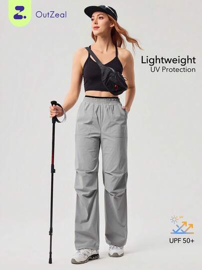 OutZeal 女士户外裤 日常休闲 防紫外线 轻便 双层腰带裤脚